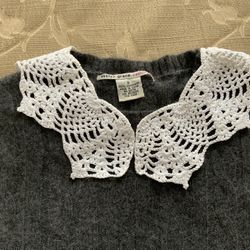 White Collar  elegant, crochet detachable, handcrafted