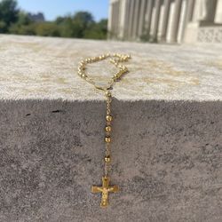 18K Gold Plated Rosary  (Large 20 Inch)