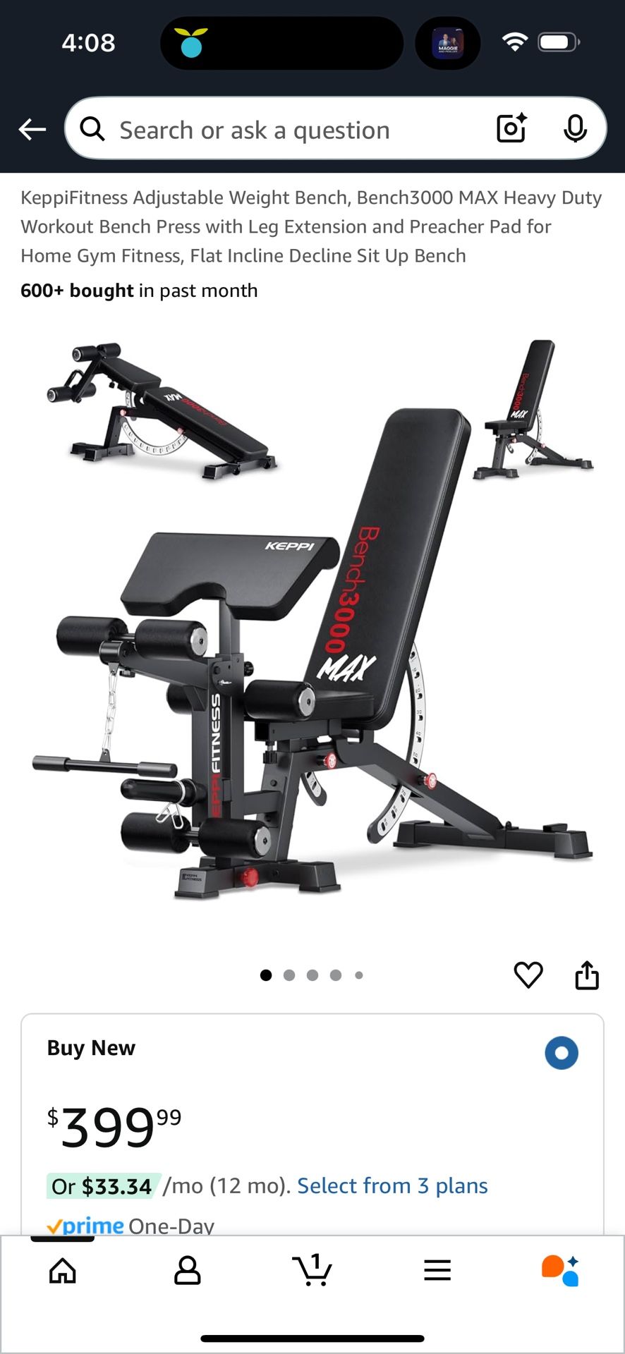 UNOPENED Keppi 3000 Fitness Bench Max