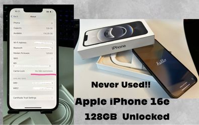 Apple iPhone 16e- 128GB - Unlocked - Never Used