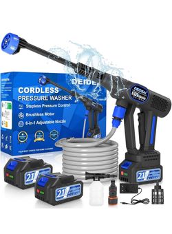 Lavadora a presión inalámbrica, lavadora de energía portátil de 1280 PSI con presión variable controlada por gatillo, lavadora eléctrica inalámbrica c