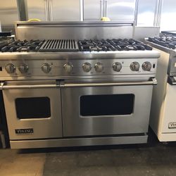 Viking 48”Wide Gas Range Stove With Grill In Stainless Steel 