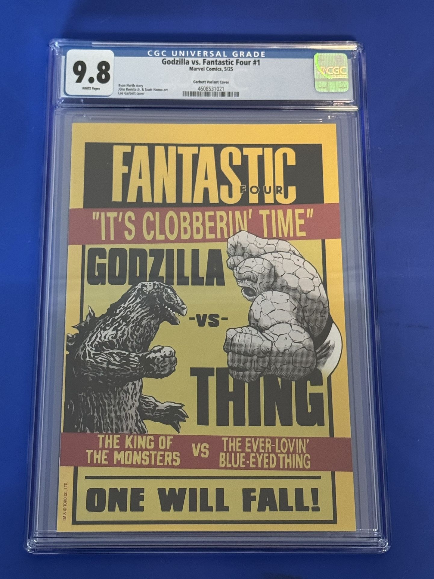 GODZILLA VERSUS FANTASTIC FOUR 1 CGC 9.8 LEE GARBETT VARIANT Cover D Comic 2025