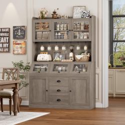 Ash Gray Tall Kitchen Pantry Storage Cabinet