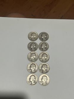 90% silver quarters 10 piece lot, before 1964
