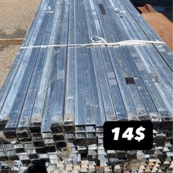 2x2 8ft 14 Gauge Galvanized Tubbing