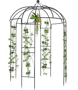 Steel Garden Arch, 8' High x 5'2" Wide, Garden Arbor for Various Climbing Plant, Outdoor Garden Lawn Backyard Gazebo