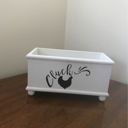 Hand painted Wooden Country Container 