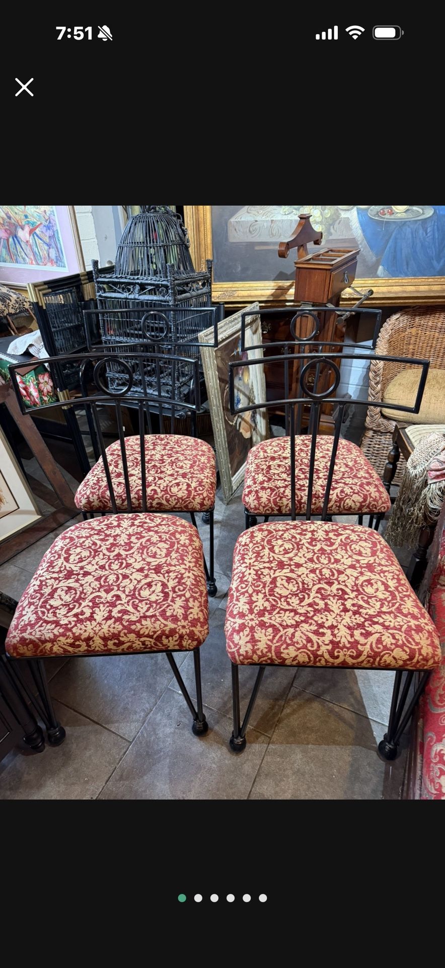 Antique Rod Iron Dinner, Chairs