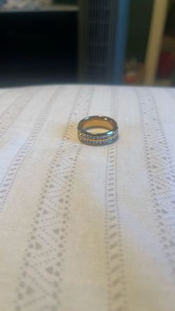 gold plated ring with diamonds