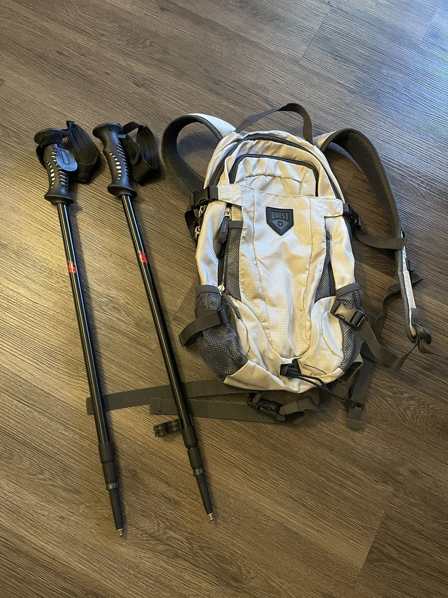 Hiking Backpack & Hiking Sticks 