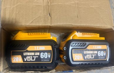 2-Pack 12Ah 20V/60V Replacement Batteries Compatible with DeWalt - Open Box
