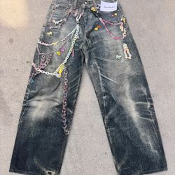 Acne Studios - 1981F Loose Fit Jeans - Pink Keychain 