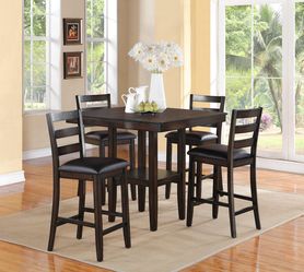 Espresso Dining Table Set with 4 chairs