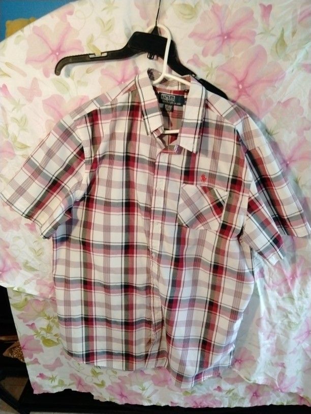 Red Plaid Button Shirt