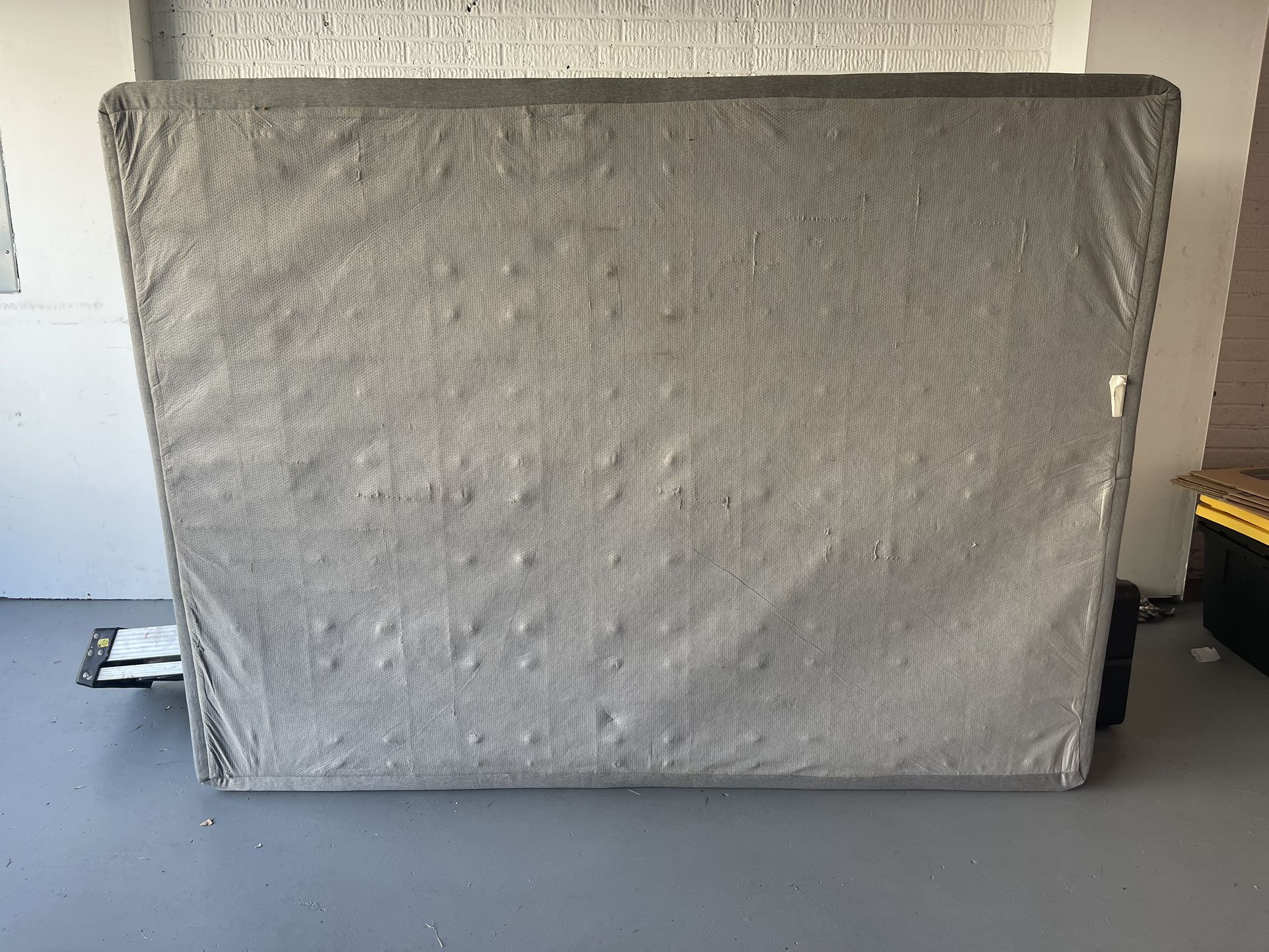 Queen Box Spring + Metal Bed Frame — Good Condition - $75 (Fairfax, Clifton, Chantilly, Centreville)