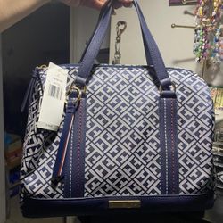 Tommy Hilfiger Blue Logo Satchel 