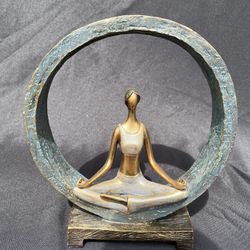 Yoga Meditation Circle Woman Pose Decorative Object