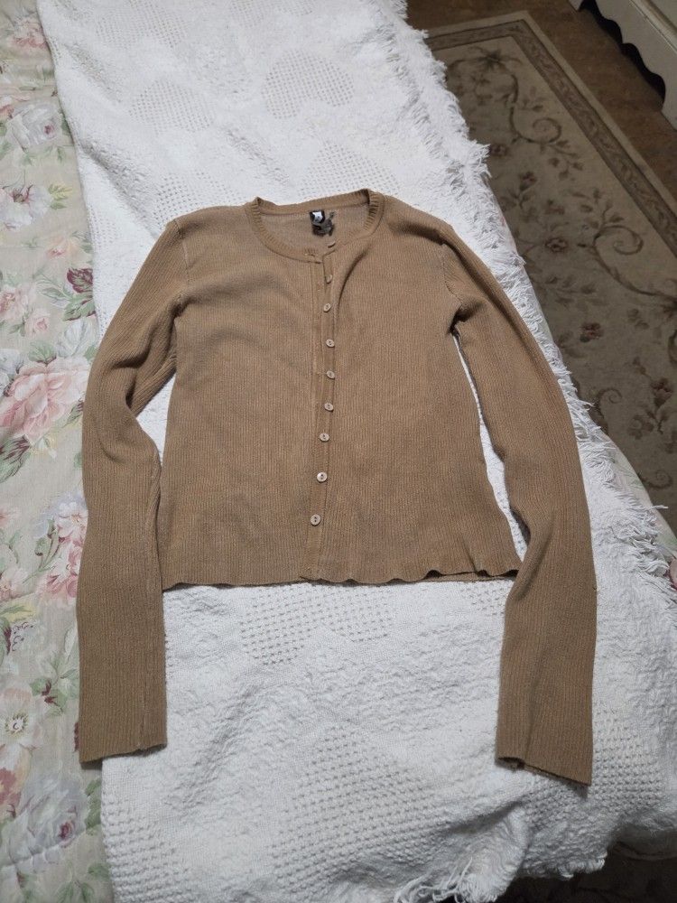 LT BROWN FOREVER TWENTY ONE CARDIGAN SIZE SMALL