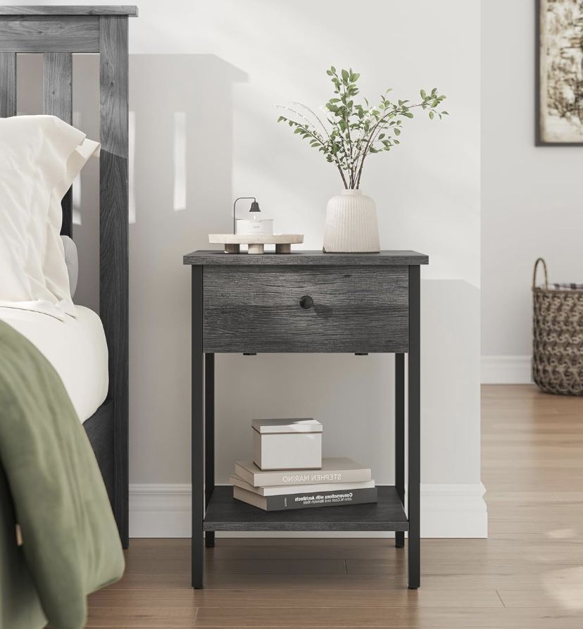 Nightstand, Bedside Table with Drawer, Side Table, End Table