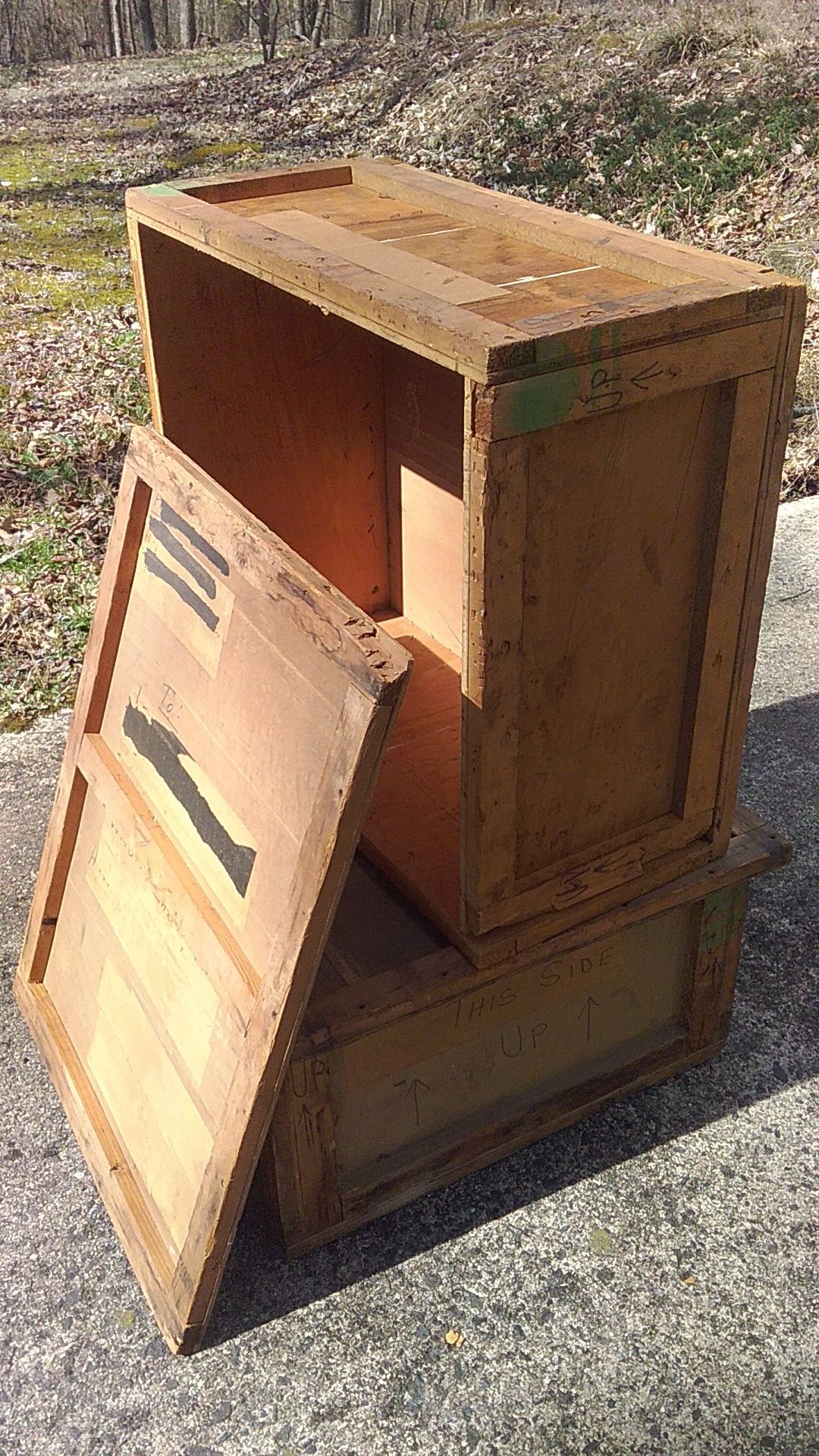 Vintage wooden shipping crates