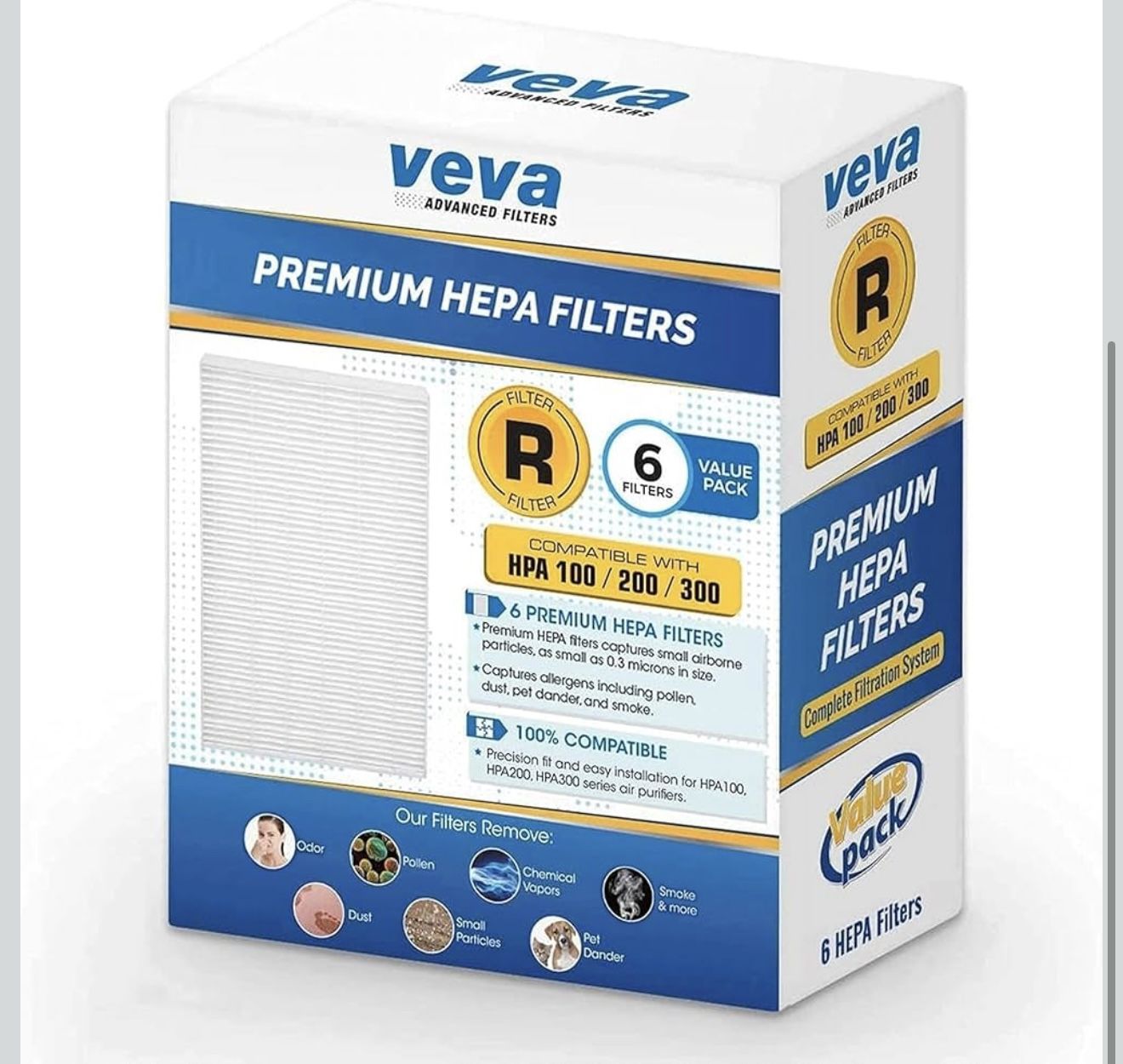VEVA HEPA Filter Replacement 6 Pack 