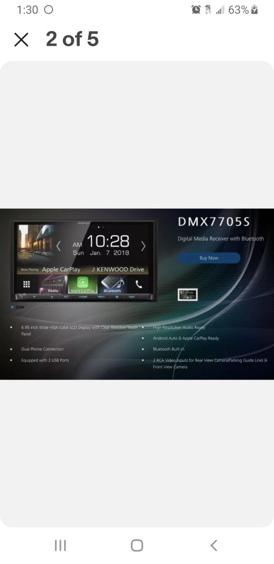 kenwood dmx7705s Digital media Receiver Car Stereo.