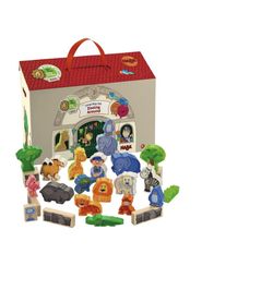Haba Portable Wooden Zoo Play Set With Animal Blocks