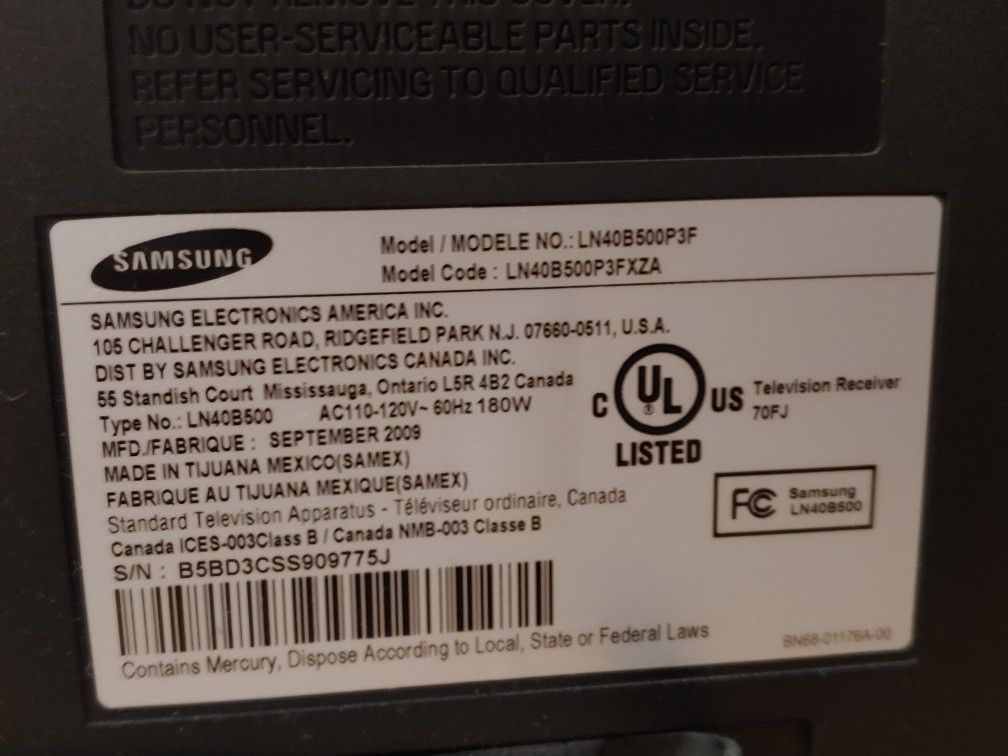 40 in. Samsung LCD TV