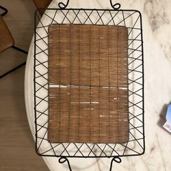 Weaved And Metal Basket 
