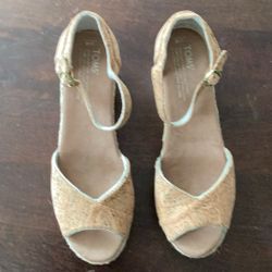 Toms Cork Wedges Shoes
