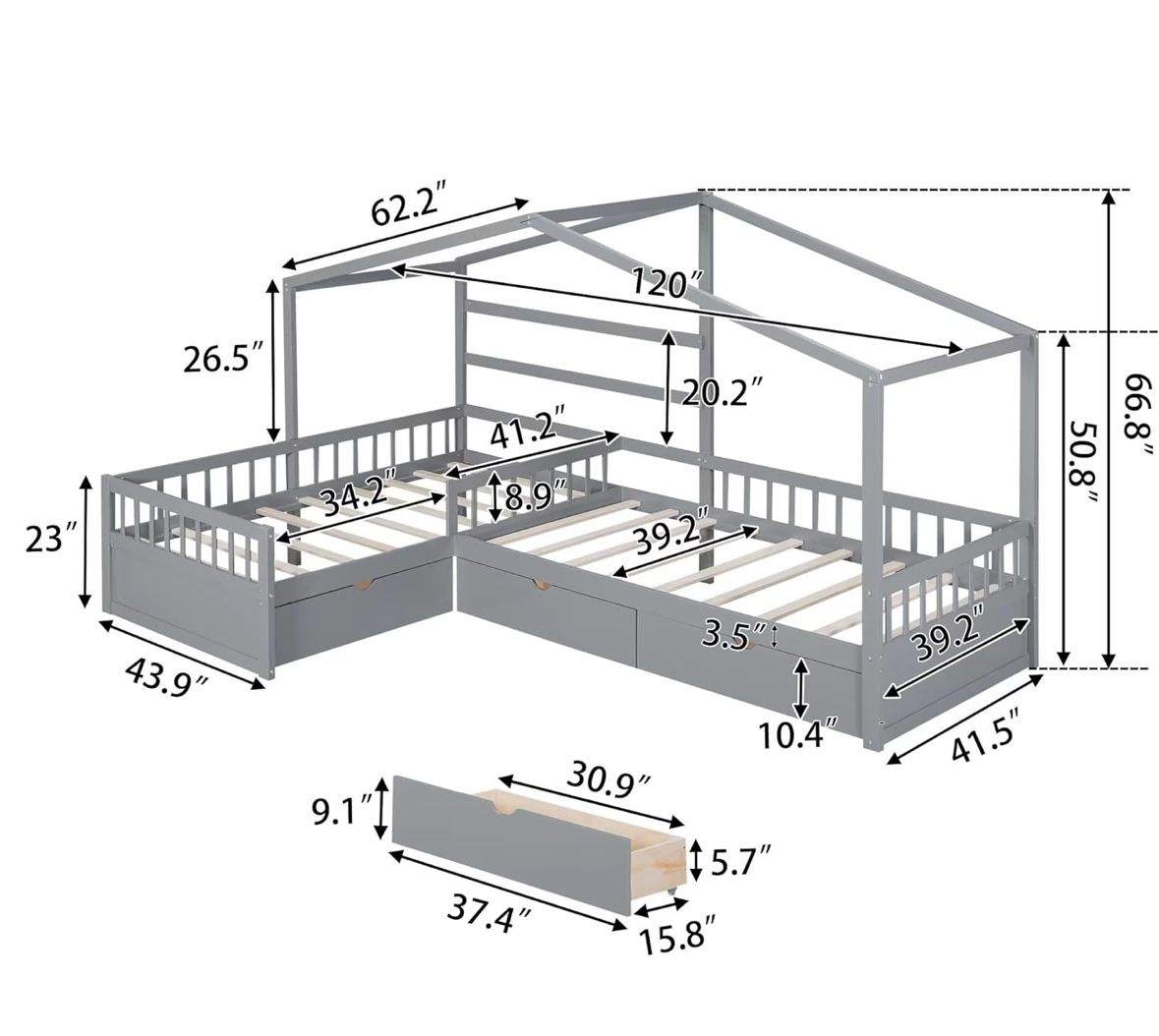 Kids Corner Twin Bed