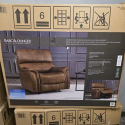Barcalounger Presley Leather Power Rocker Recliner with Power Headrest