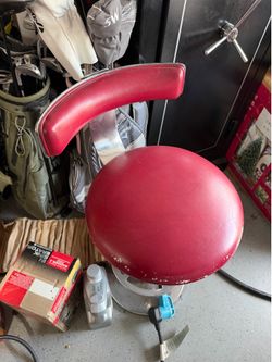3 red heavy duty bar stools