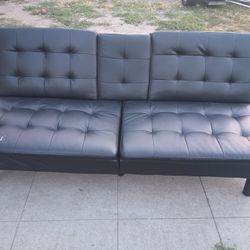 Black Leather Futon