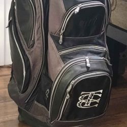 CALLAWAY 14 CART BAG 14 WAY DIVIDERS GOLF BAG, BLACK, Hood.