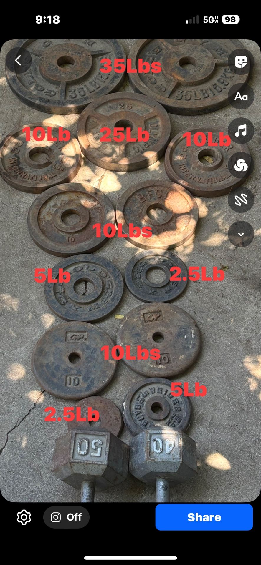Weights & dumbbells