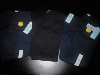 Cat & Jack BOYS' Uniform Pants Set of 3 (Size 8, Blue & Black) NEW WITH TAGS