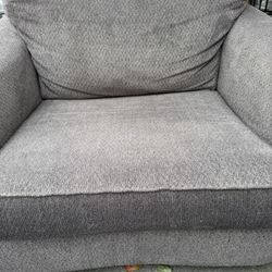 Gray Upholstered Oversized Chair