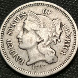 1868 3 CENT NICKEL BETTER DATE 