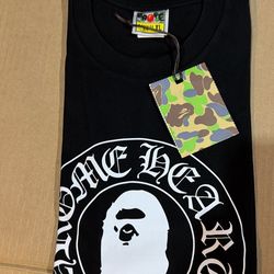Black bape tee X Chrome heart collab
