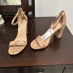 A New Day Ema High Block Heel Open Toe Pumps Women's - Tan sandals 