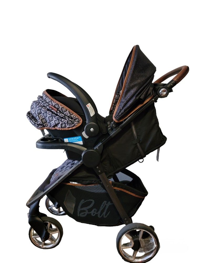 Monbebe Bolt Travel System Stroller with Rear-Facing Infant Car Seat, Urban Boho, Infant & Toddler