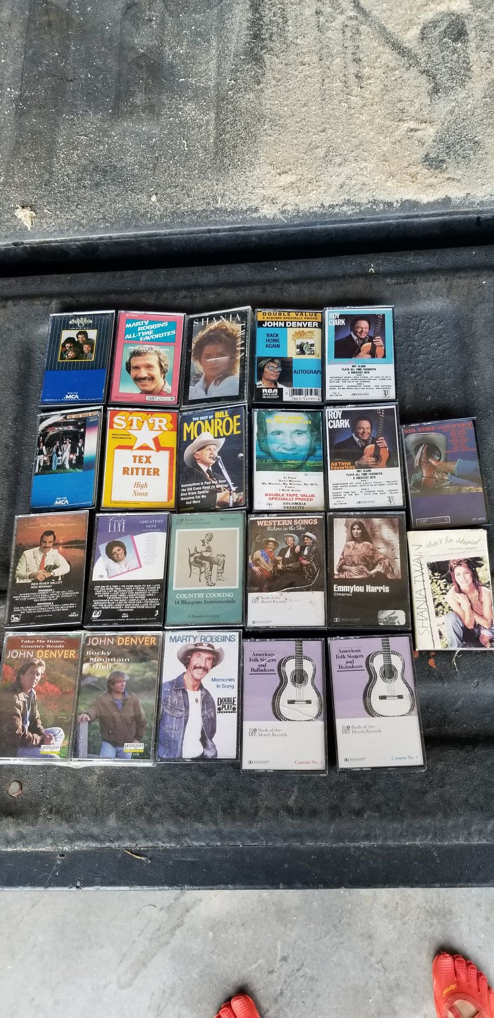 Assorted country cassettes