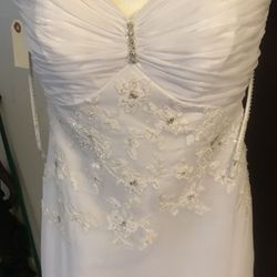 Wedding Dress And Veil, Size 6