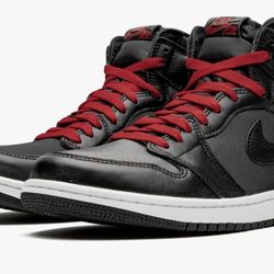 Air Jordan 1 Size 10 Retro High OG Satin 'Black Gym Red'