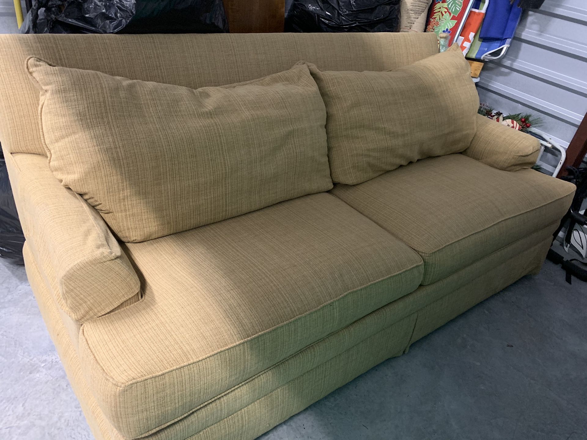 Ethan Allen sofa with sleeper bed. Pull out bed with QUEEN AIR MATTRESS