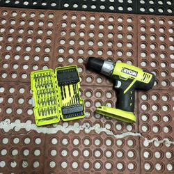 Ryobi drill and drill bit