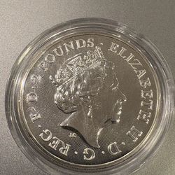 2018 British 2 pounds Two Dragons 1 oz Silver