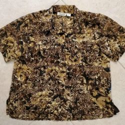Selene Sport Shirt One Piece Shirt Size 1X Brown